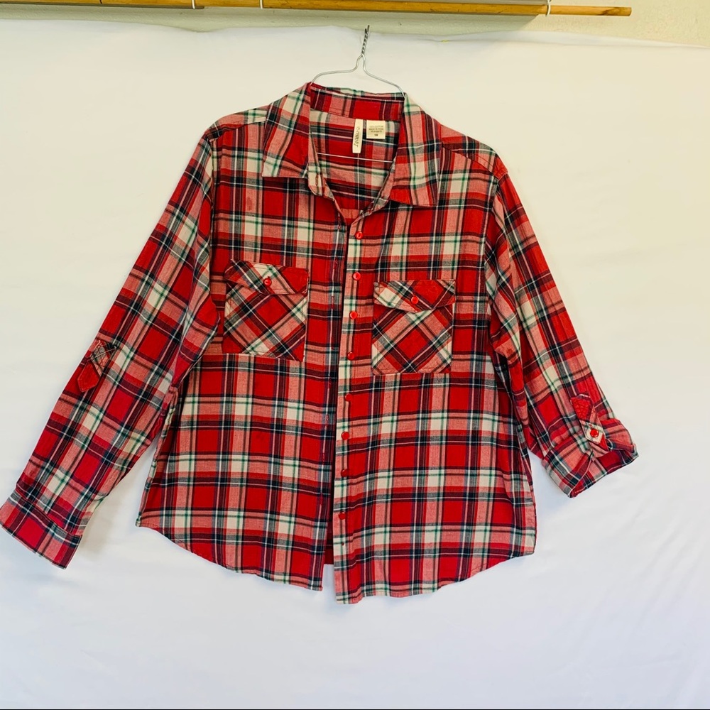 Passport Cotton Plaid Long Sleeve Button Down